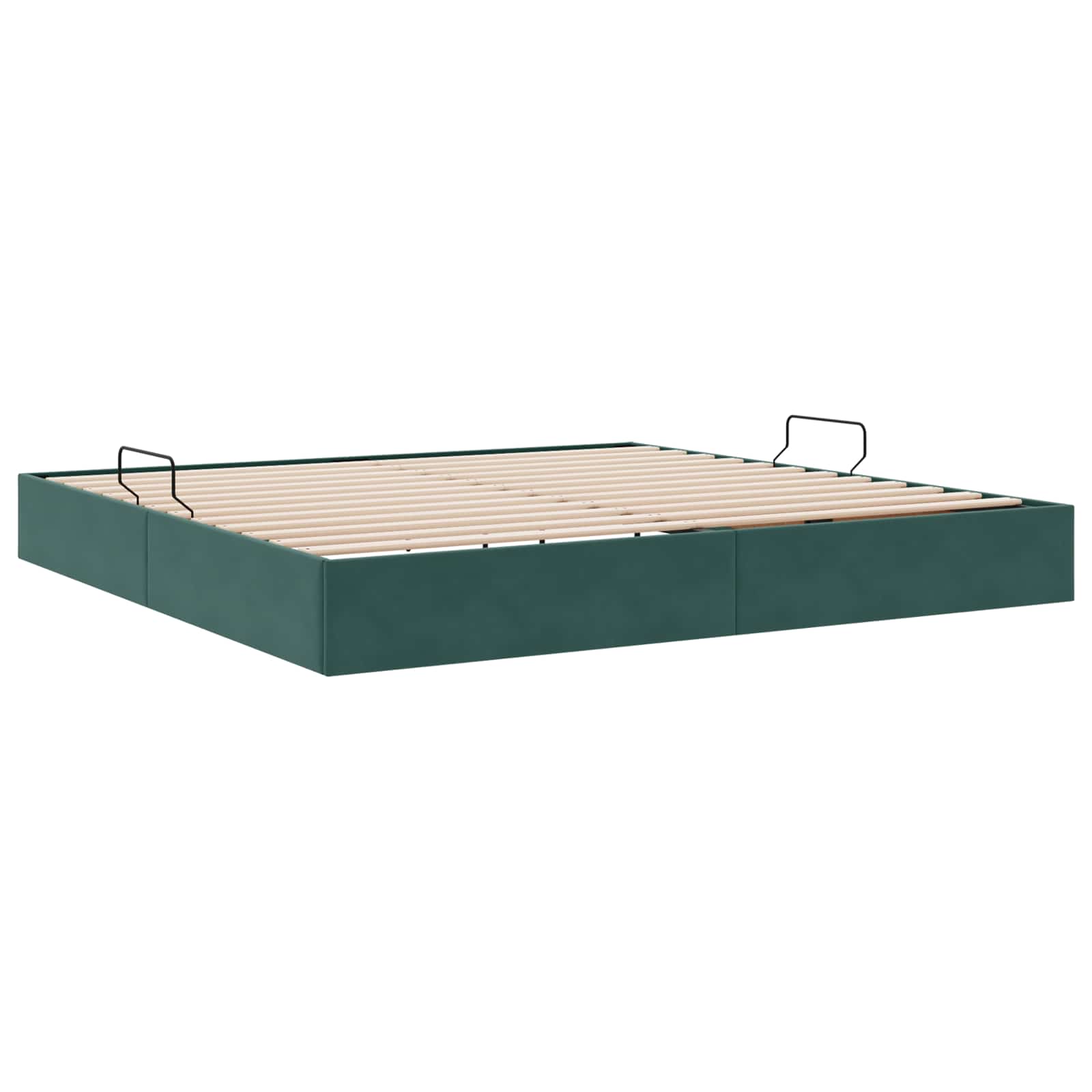 Opslag bed met hoofdeinde Donkergroen 200 x 200 cm Fluweel