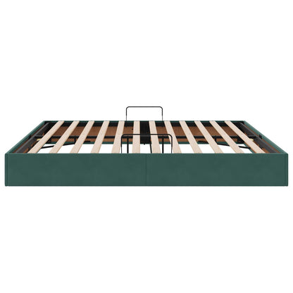 Opslag bed met hoofdeinde Donkergroen 200 x 200 cm Fluweel