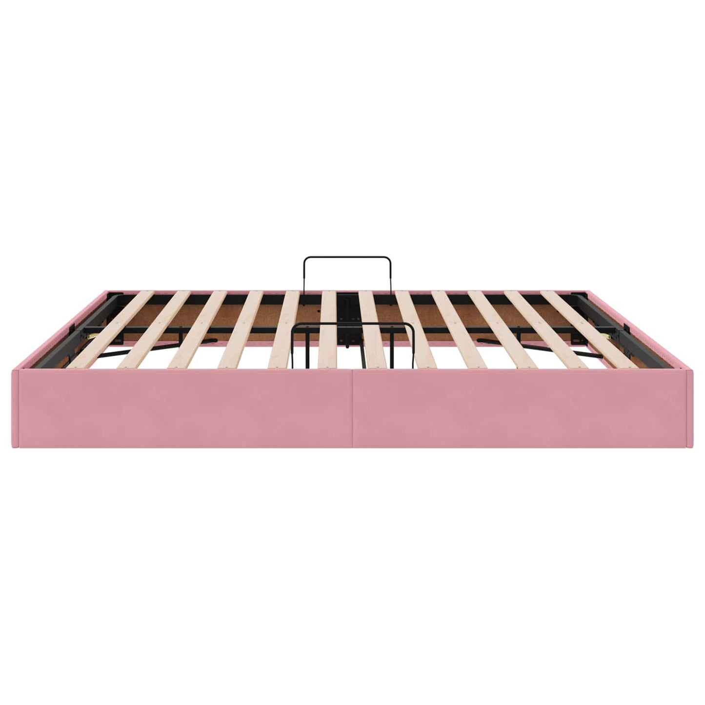 Opslag bed met hoofdeinde met opslag Roze 200 x 200 cm Fluweel