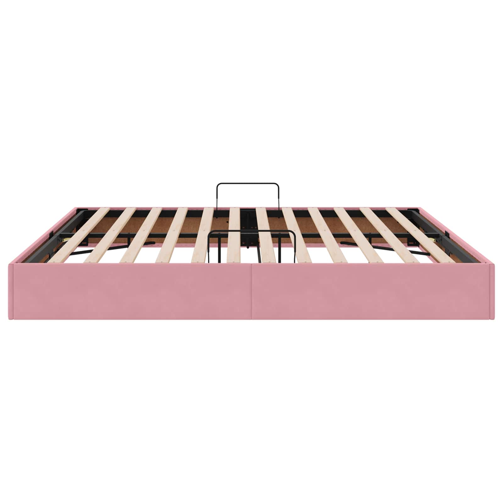 Opslag bed met hoofdeinde met opslag Roze 200 x 200 cm Fluweel