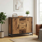 Dressoir 92x35x76 cm oud hout metaal