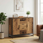 Dressoir 92x35x76 cm oud hout metaal