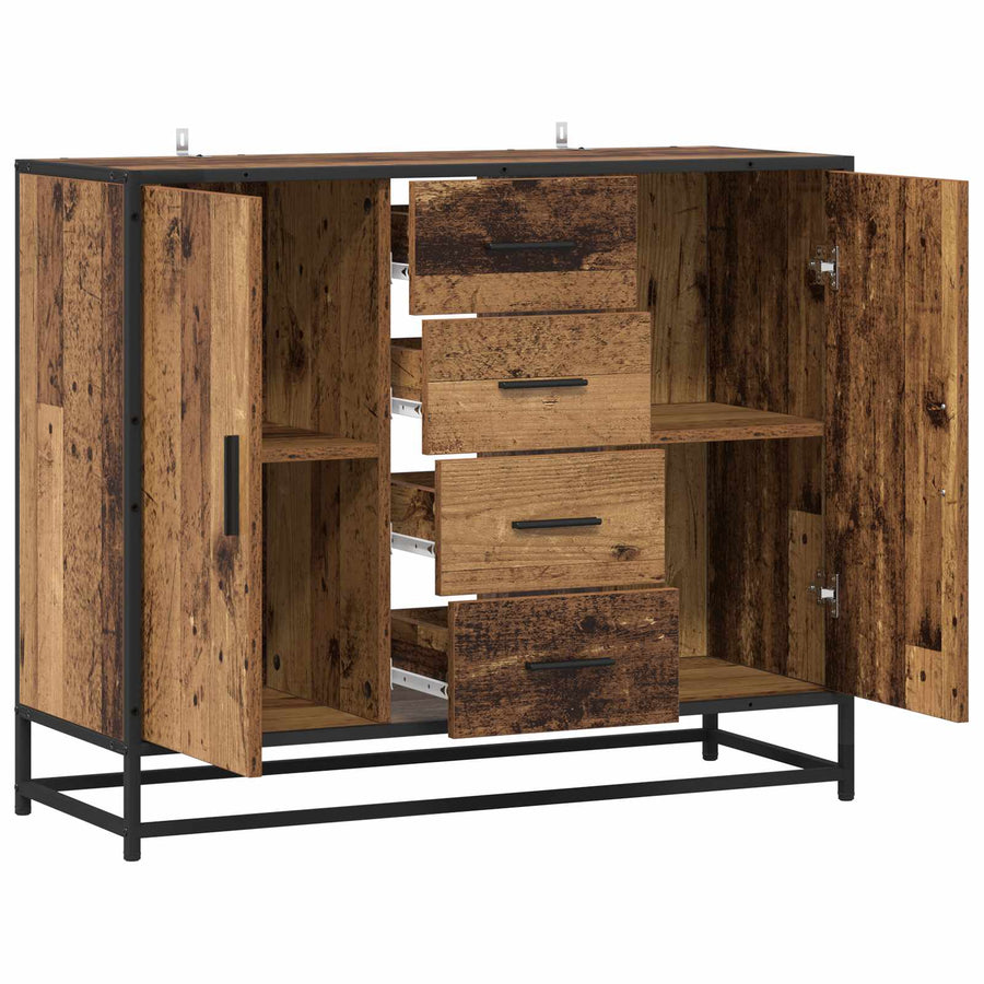 Dressoir Oud hout 92 x 35 x 76 cm Bewerkt hout