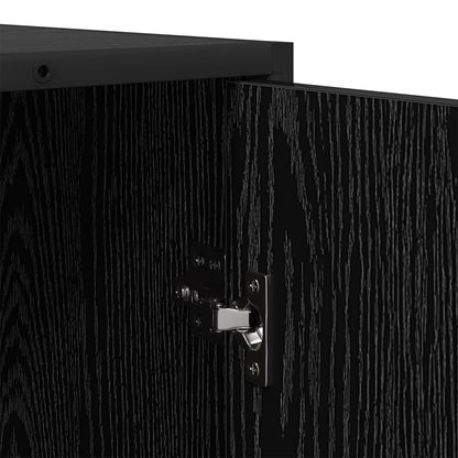 Dressoir Zwart eiken 92 x 35 x 76 cm Bewerkt hout