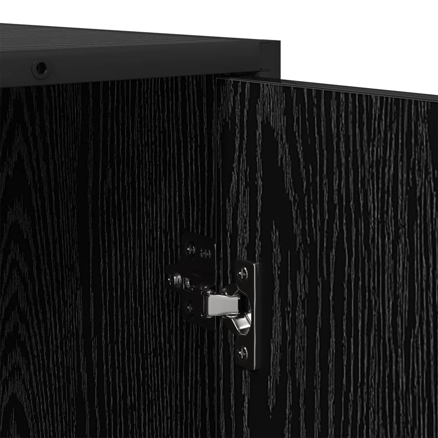 Dressoir Zwart eiken 92 x 35 x 76 cm Bewerkt hout