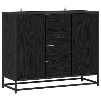 Dressoir Zwart eiken 92 x 35 x 76 cm Bewerkt hout