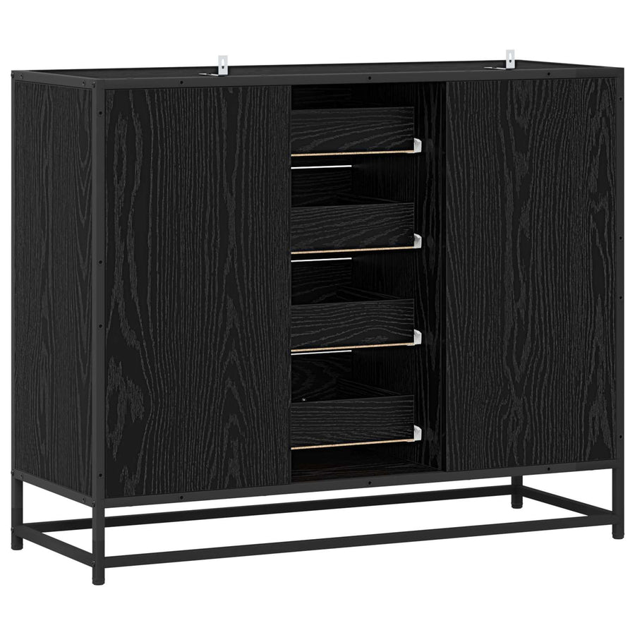Dressoir Zwart eiken 92 x 35 x 76 cm Bewerkt hout