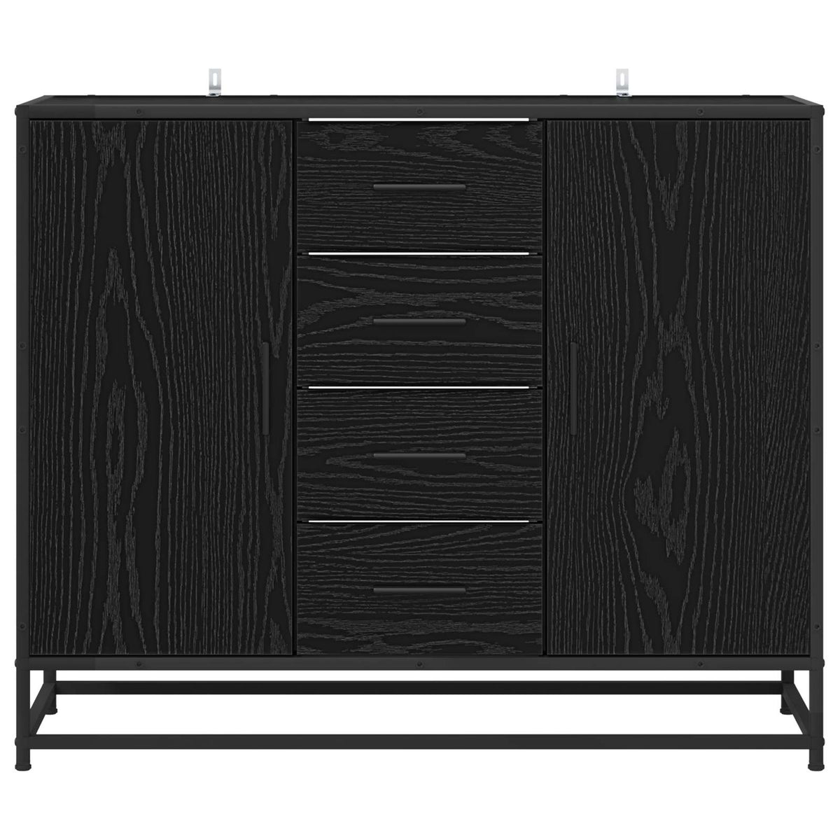 Dressoir Zwart eiken 92 x 35 x 76 cm Bewerkt hout