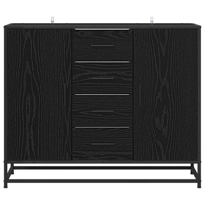 Dressoir Zwart eiken 92 x 35 x 76 cm Bewerkt hout