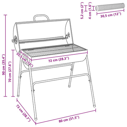 Buiten Grill 3 st 80 x 73 x 90 cm Metaal Zwart