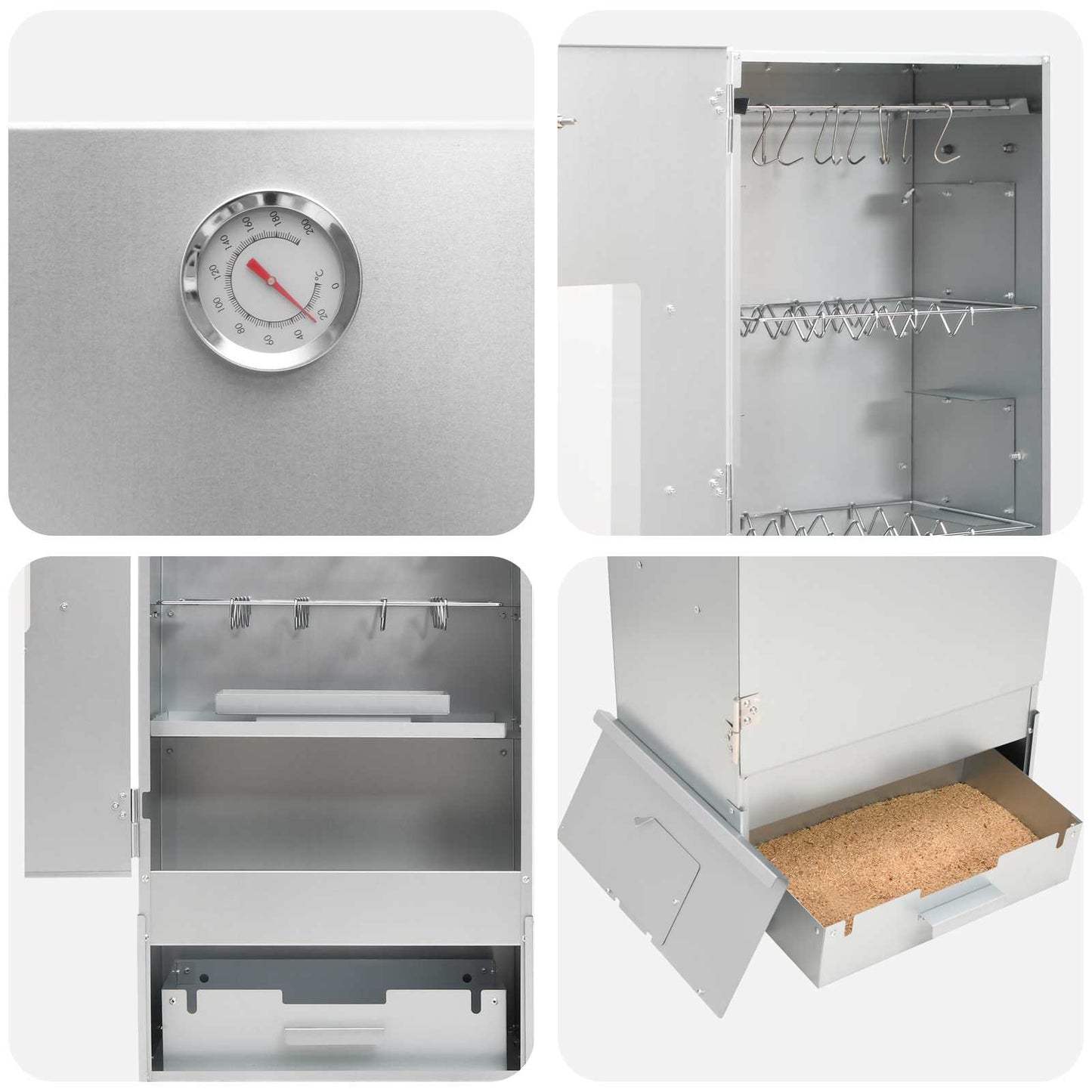 Rookoven 3 st 44,5 x 29 x 110 cm Gegalvaniseerd staal
