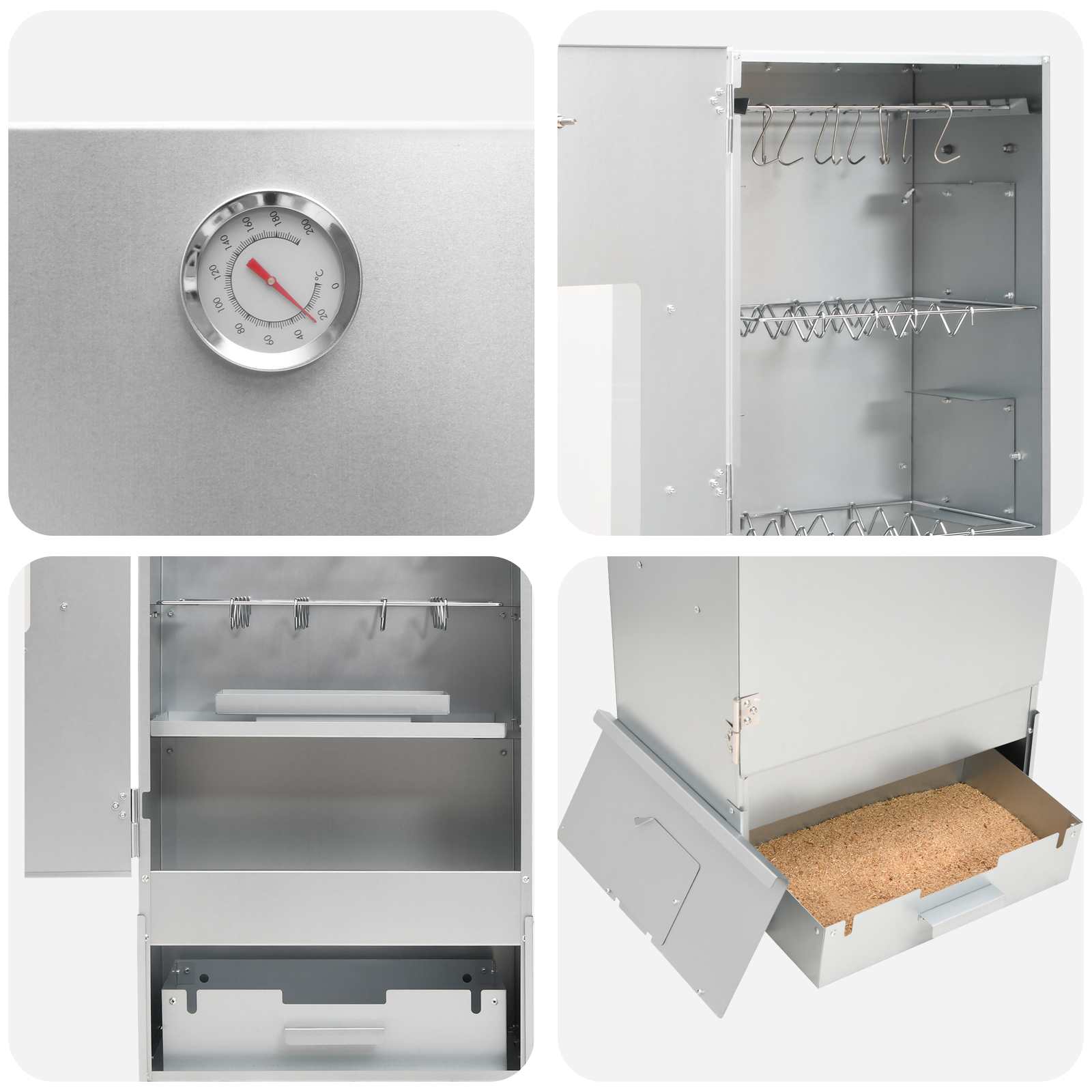 Rookoven 3 st 44,5 x 29 x 110 cm Gegalvaniseerd staal