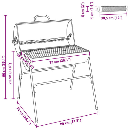 Vaten Grill met 2 Kookroosters 3 st 80 x 73 x 90 cm Metaal