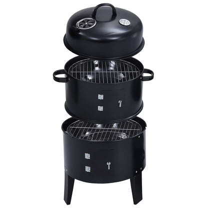 Buiten Grill Ø 40 x 80 cm Staal Zwart