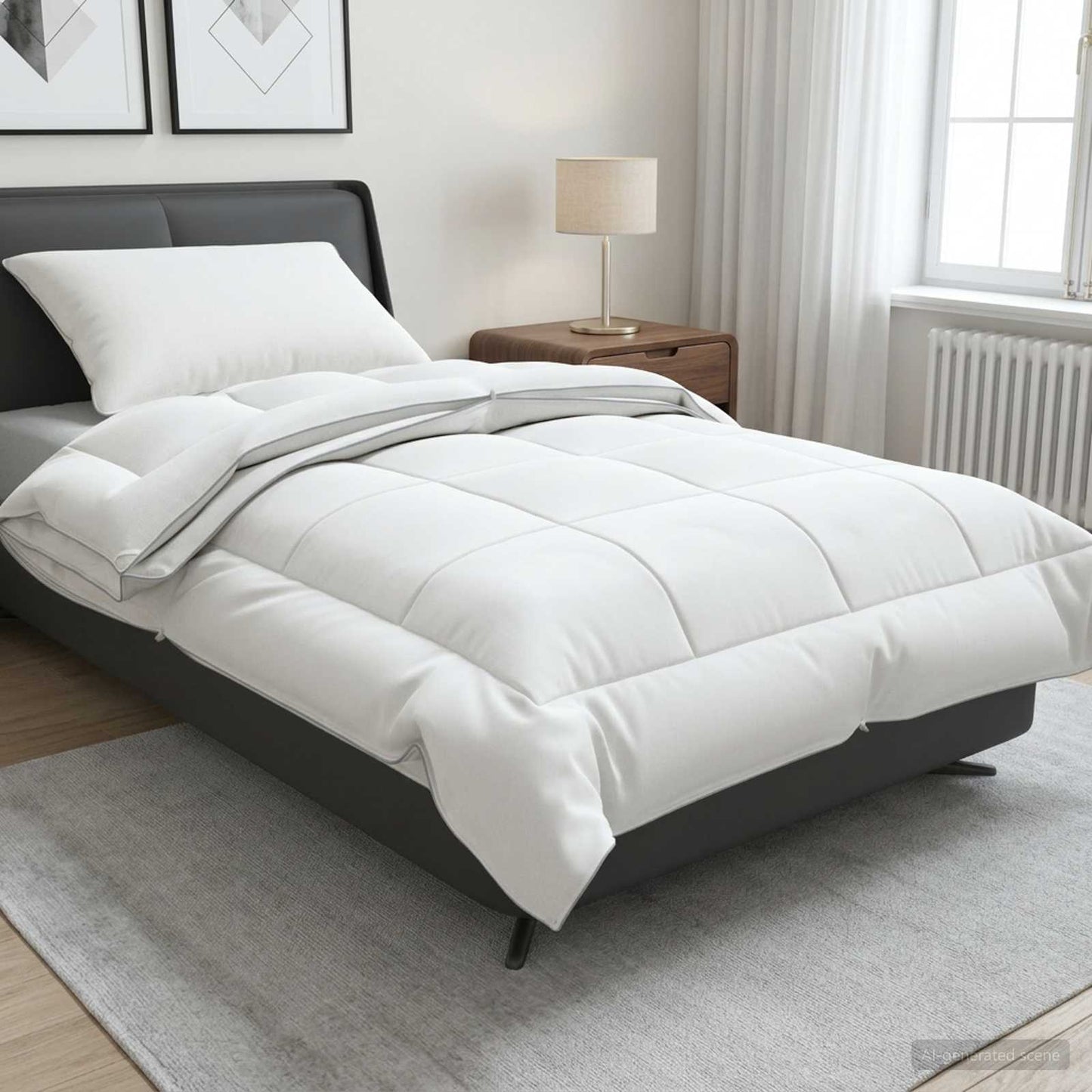 Dekbed 152x203 cm 4 seizoenen 200+300 GSM Australisch Wol Wit