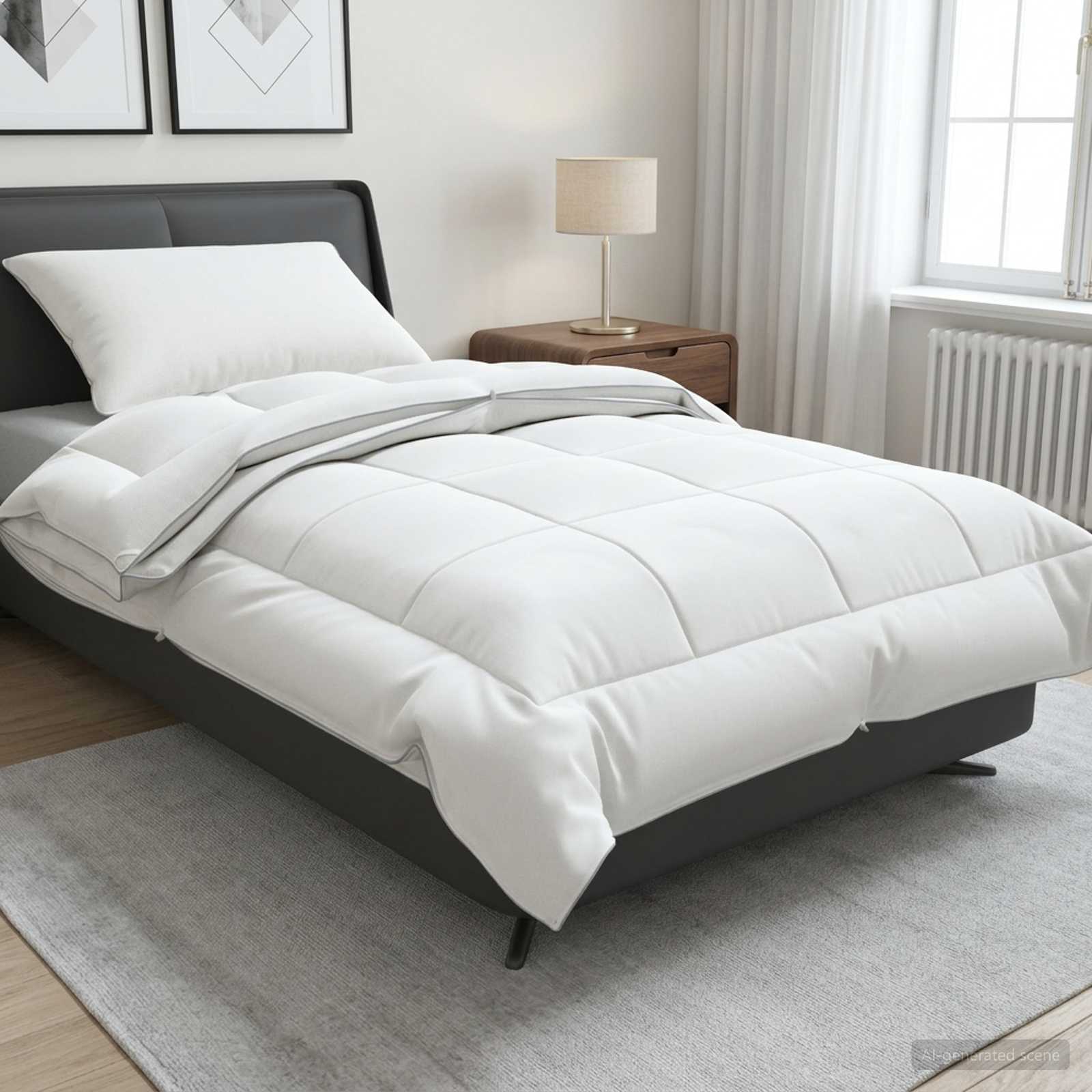 Dekbed 152x203 cm 4 seizoenen 200+300 GSM Australisch Wol Wit