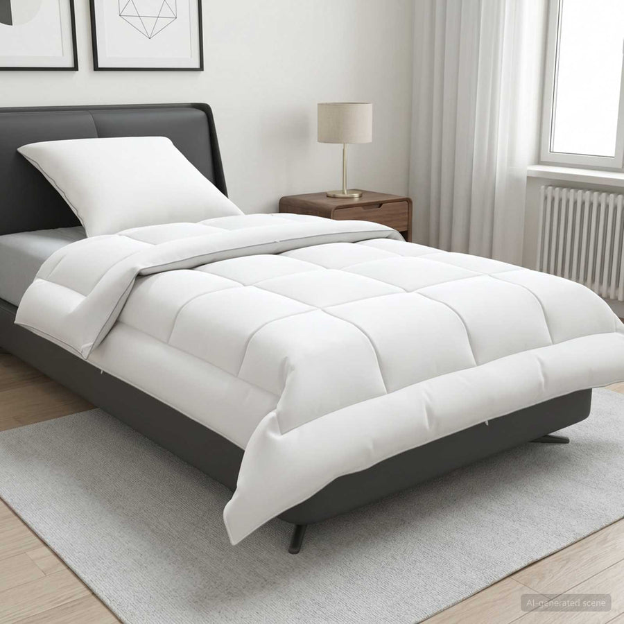 Dekbed en Kussen Set 2 st 140x200 cm Zomer 140 GSM Wol Wit