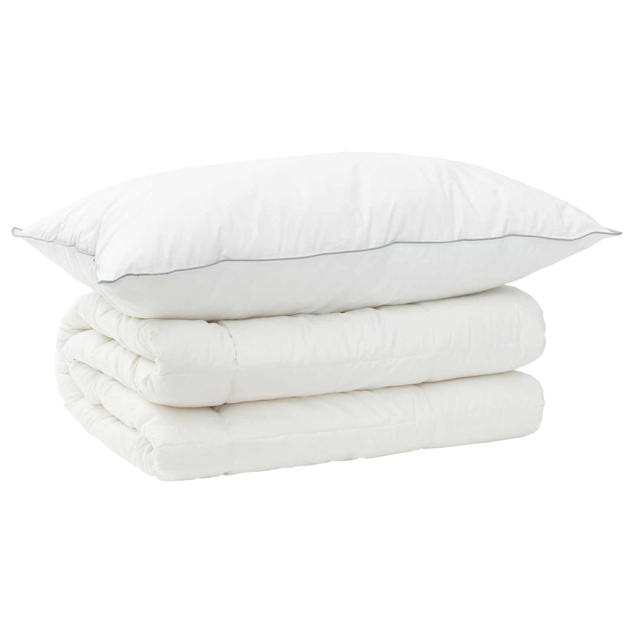 Dekbed en Kussen Set 2 st 135x200 cm 4 seizoenen 220 GSM Wol