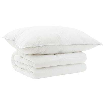 Dekbed en Kussen Set 2 st 135x200 cm Zomer 200 GSM Wol Wit