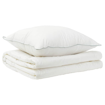 Dekbed en Kussen Set 2 st 155x200 cm Zomer 200 GSM Wol Wit
