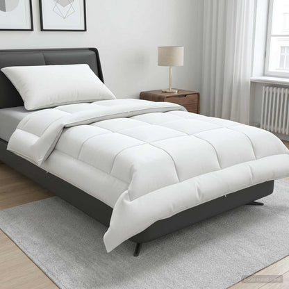 Dekbed en Kussen Set 2 st 155x200 cm Zomer 200 GSM Wol Wit