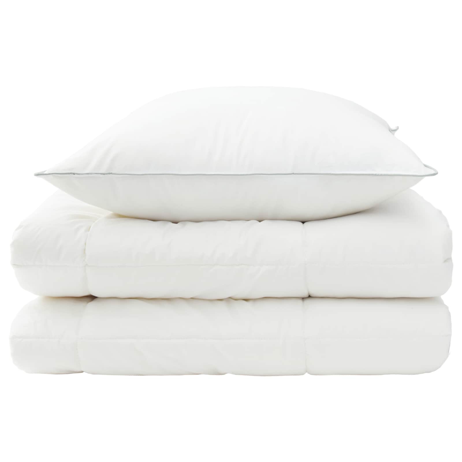 Dekbed en Kussen Set 2 st 135x200 cm Winter 450 GSM Wol Wit