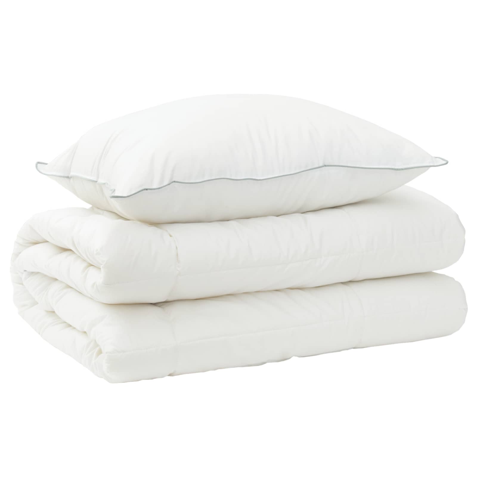 Dekbed en Kussen Set 2 st 137x200 cm Winter 450 GSM Wol Wit