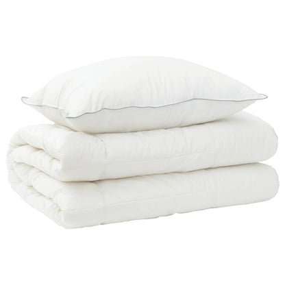 Dekbed en Kussen Set 2 st 137x200 cm Winter 450 GSM Wol Wit