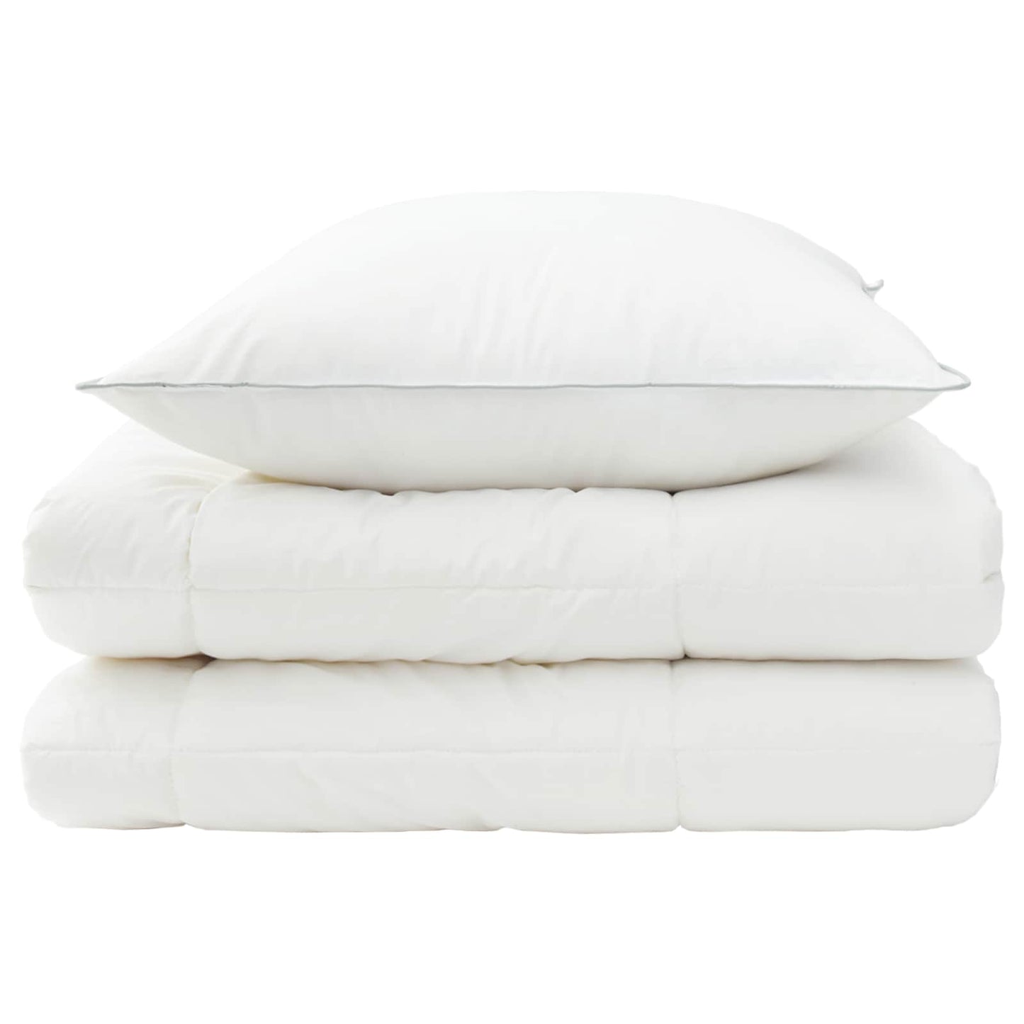 Dekbed en Kussen Set 2 st 137x200 cm Winter 450 GSM Wol Wit