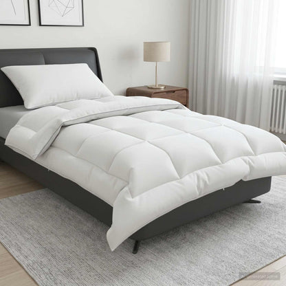 Dekbed en Kussen Set 2 st 140x200 cm Winter 450 GSM Wol Wit
