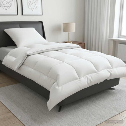 Dekbed en Kussen Set 2 st 155x200 cm Winter 450 GSM Wol Wit