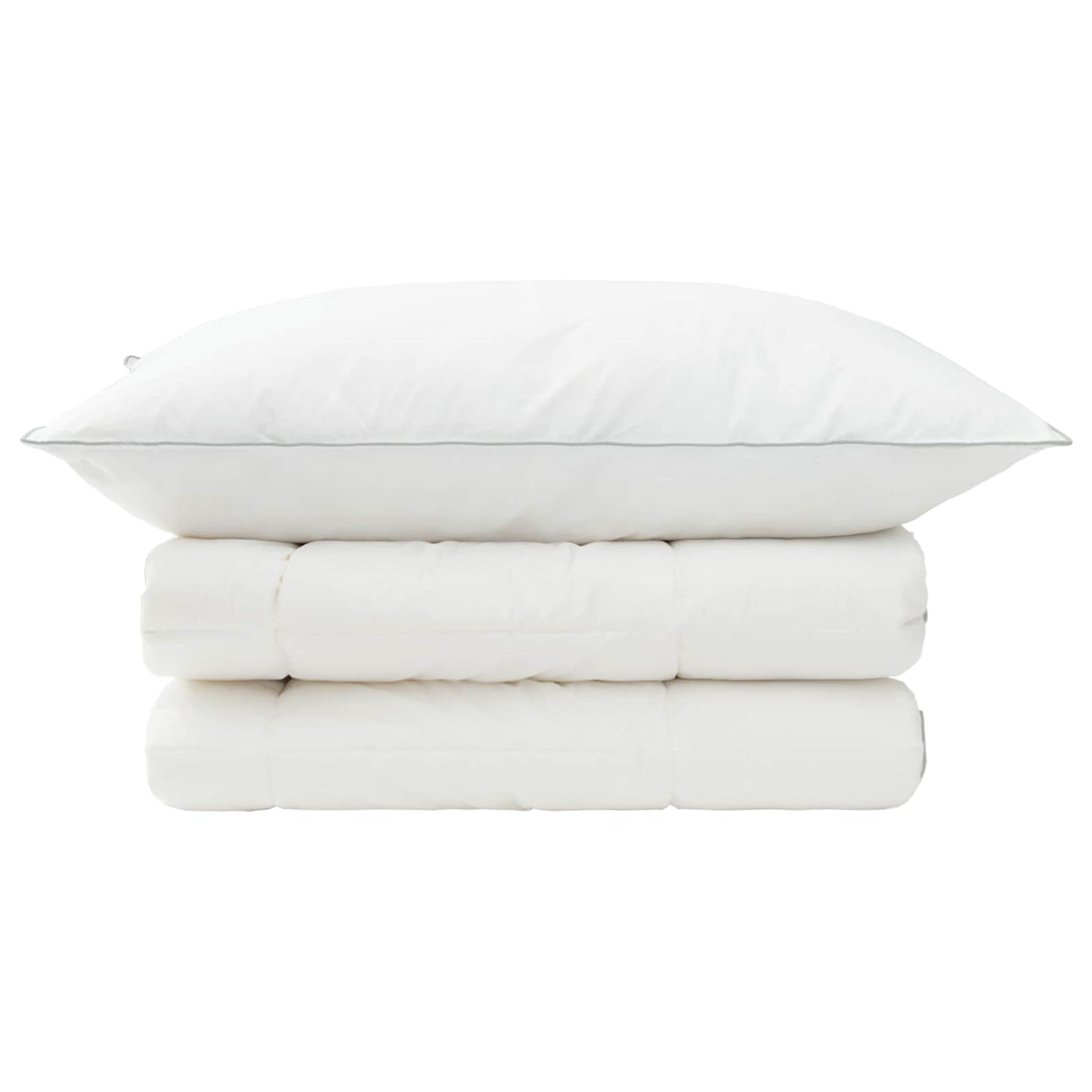 Dekbed en Kussen Set 2 st 155x200 cm Winter 450 GSM Wol Wit