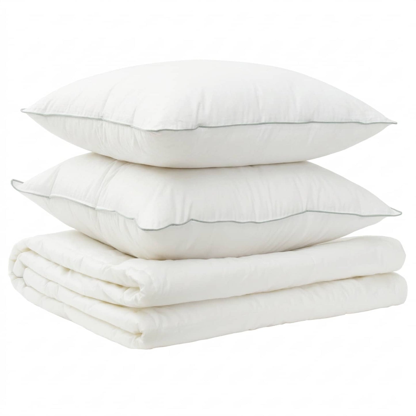 Dekbed en Kussen Set 3 st 155x220 cm Zomer 140 GSM Wol Wit