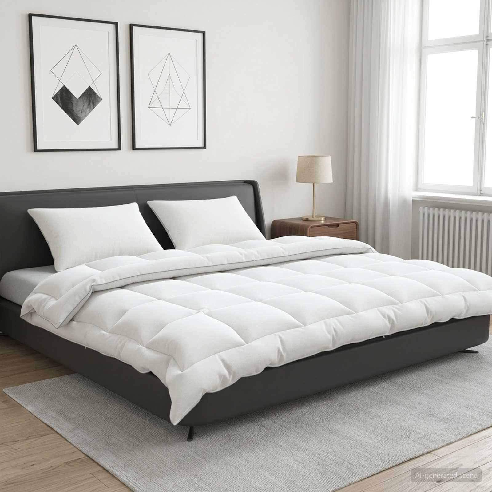 Dekbed en Kussen Set 3 st 200x240 cm 4 seizoenen 220 GSM Wol