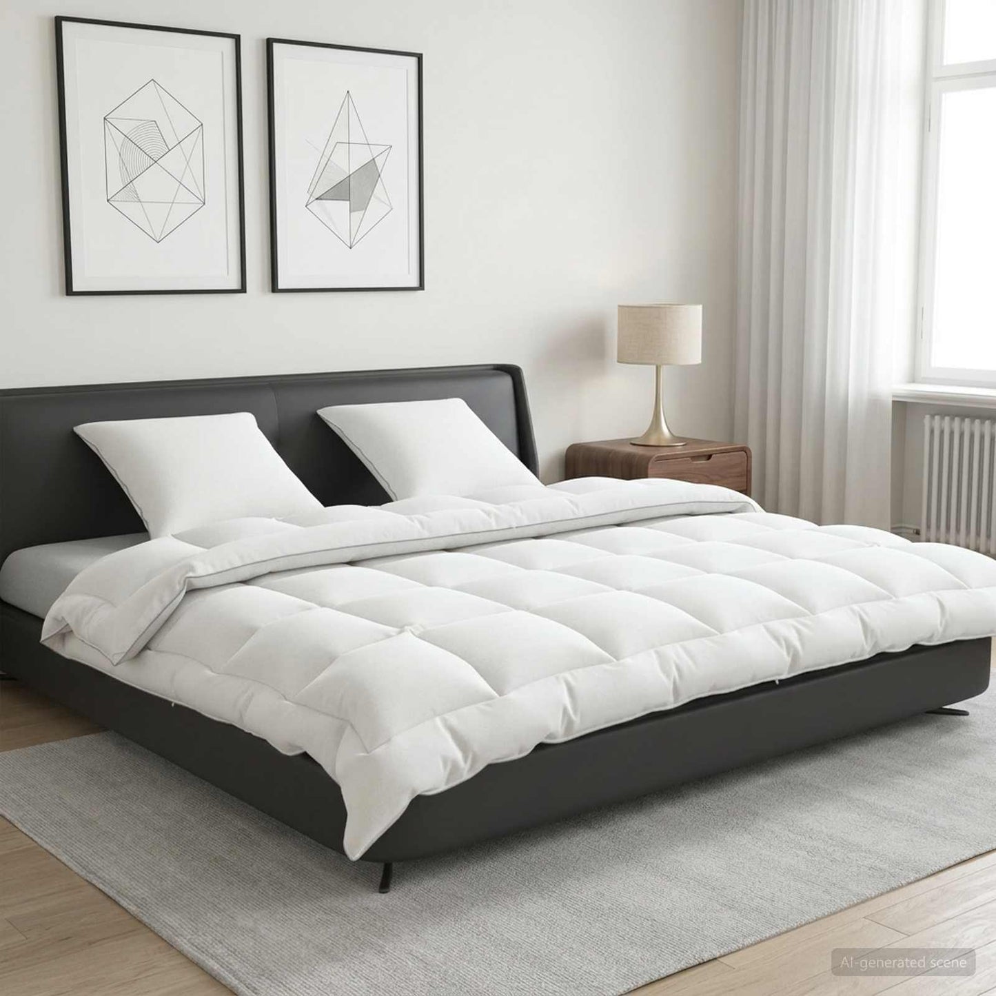 Dekbed en Kussen Set 3 st 200x220 cm 4 seizoenen 220 GSM Wol
