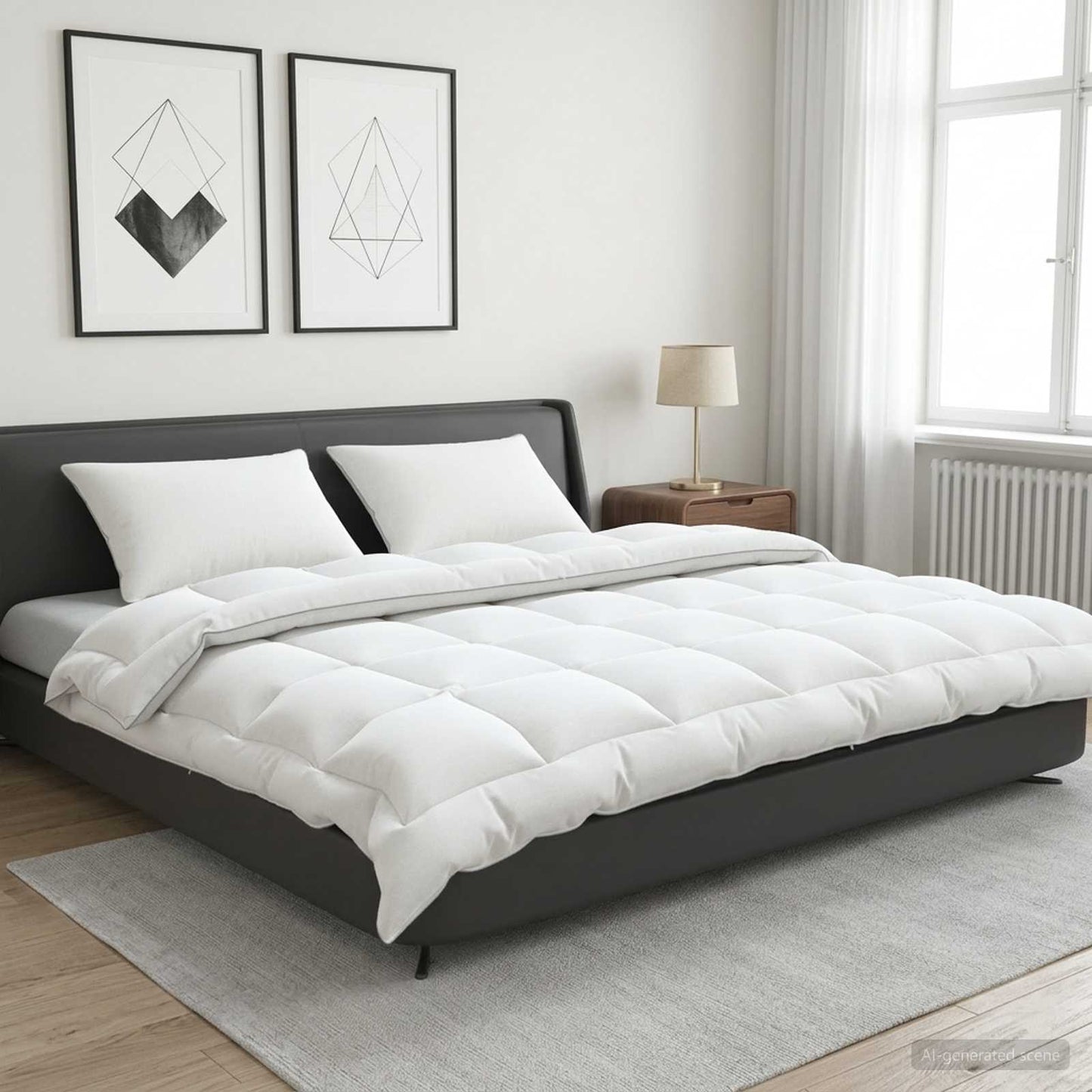 Dekbed en Kussen Set 3 st 200x200 cm 4 seizoenen 350 GSM Wol