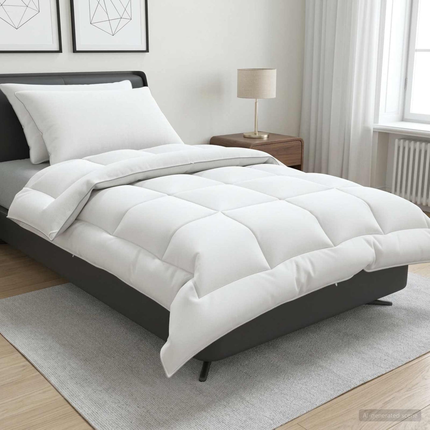 Dekbed en Kussen Set 3 st 140x220 cm 4 seizoenen 350 GSM Wol