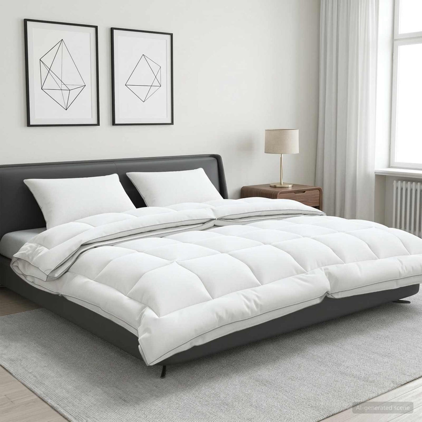 Dekbed en Kussen Set 3 st 200x200 cm 4 seizoenen 140+220 GSM