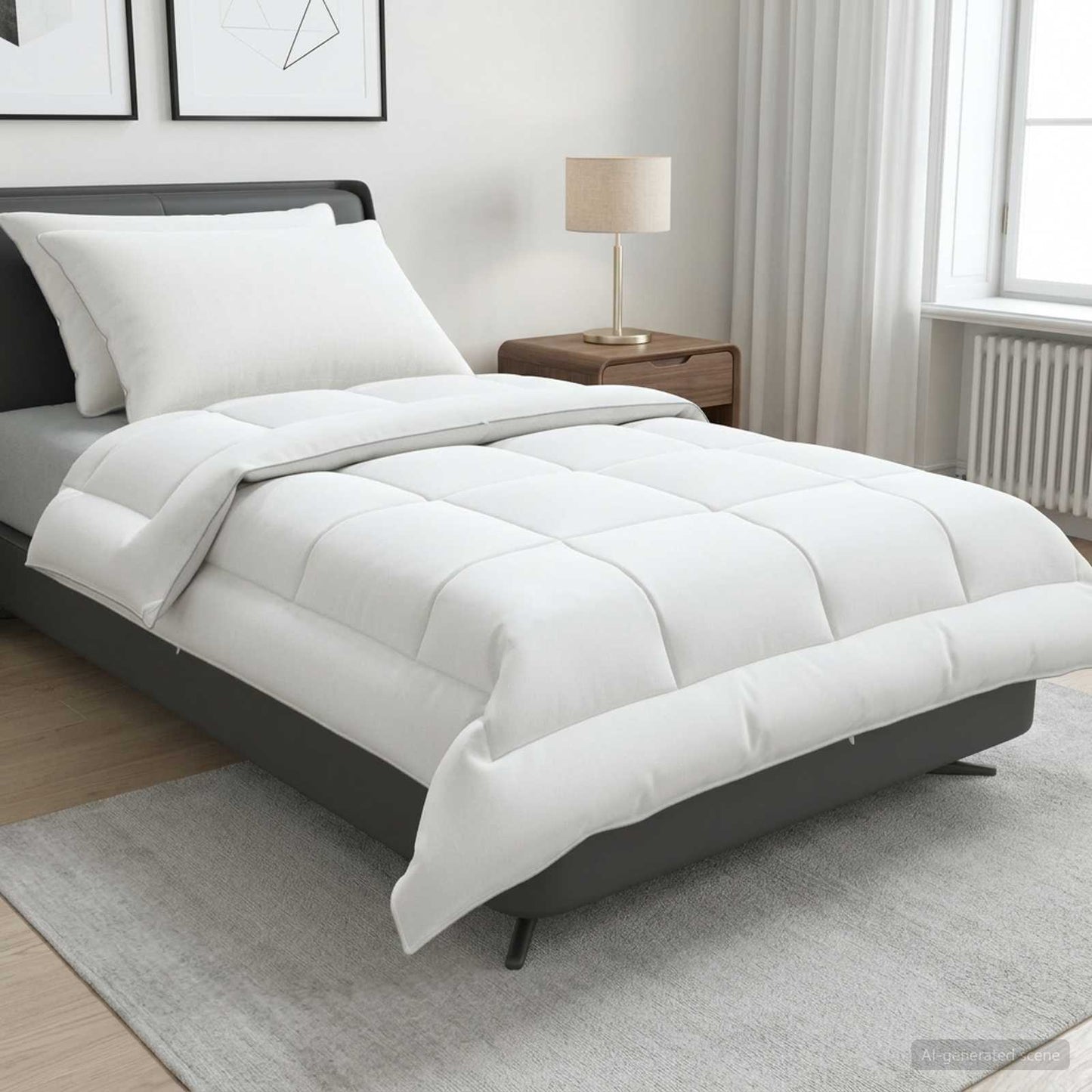 Dekbed en Kussen Set 3 st 140x220 cm Zomer 200 GSM Wol Wit