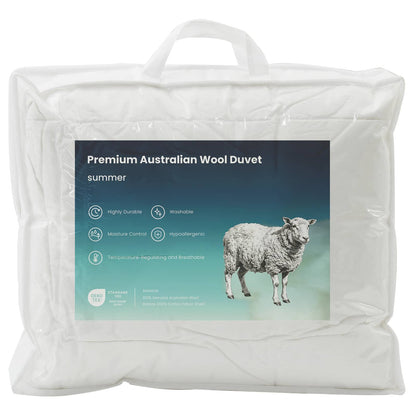 Dekbed en Kussen Set 3 st 200x220 cm Zomer 200 GSM Wol Wit