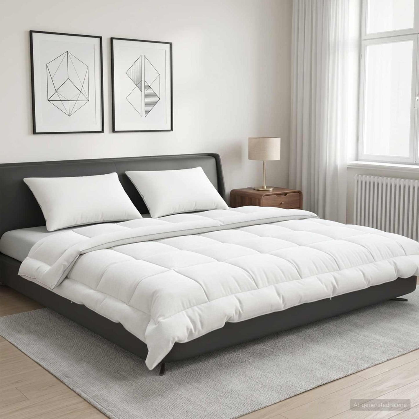 Dekbed en Kussen Set 3 st 200x220 cm Zomer 200 GSM Wol Wit