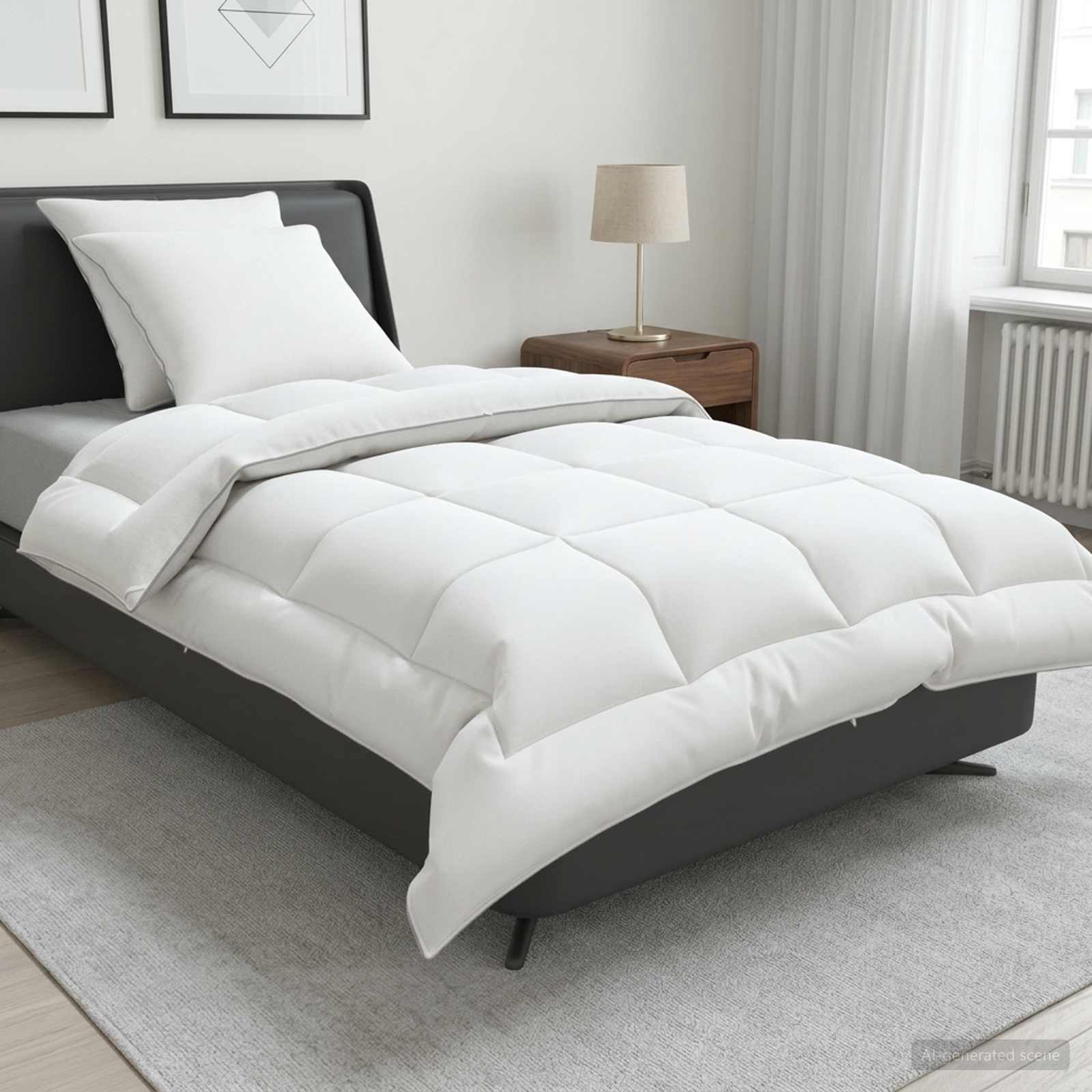 Dekbed en Kussen Set 3 st 140 x 220 cm 4 seizoenen 300 GSM Wol