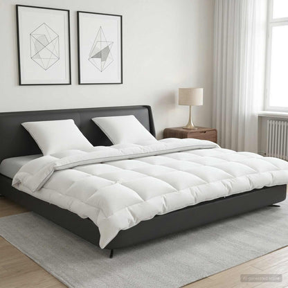 Dekbed en Kussen Set 3 st 240x260 cm Winter 450 GSM Wol Wit