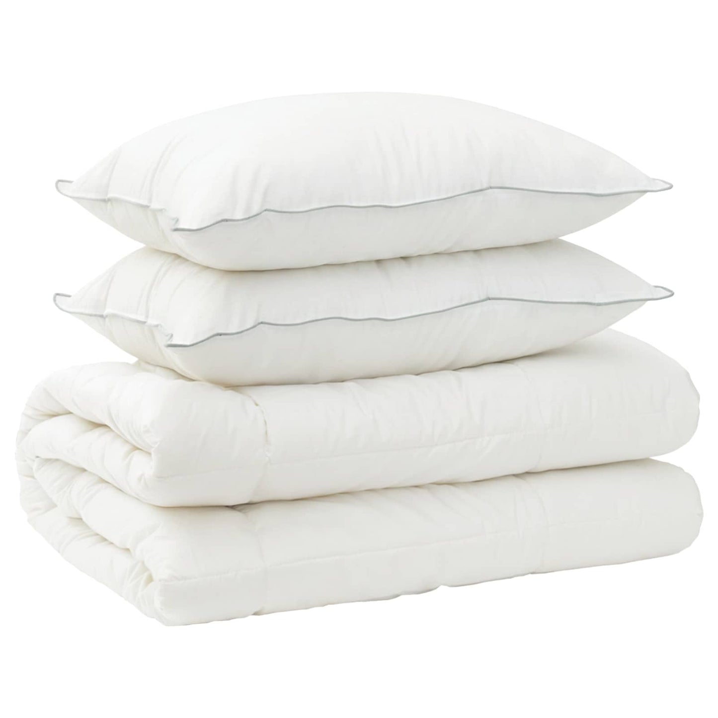 Dekbed en Kussen Set 3 st 240x260 cm Winter 450 GSM Wol Wit
