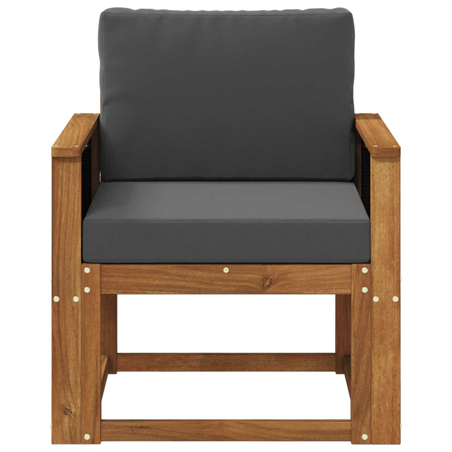 Buiten Midden Sofa Massief Acaciahout Naturel Zwart riet