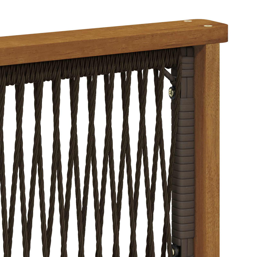 Buiten Midden Sofa Massief Acaciahout Naturel Zwart touw