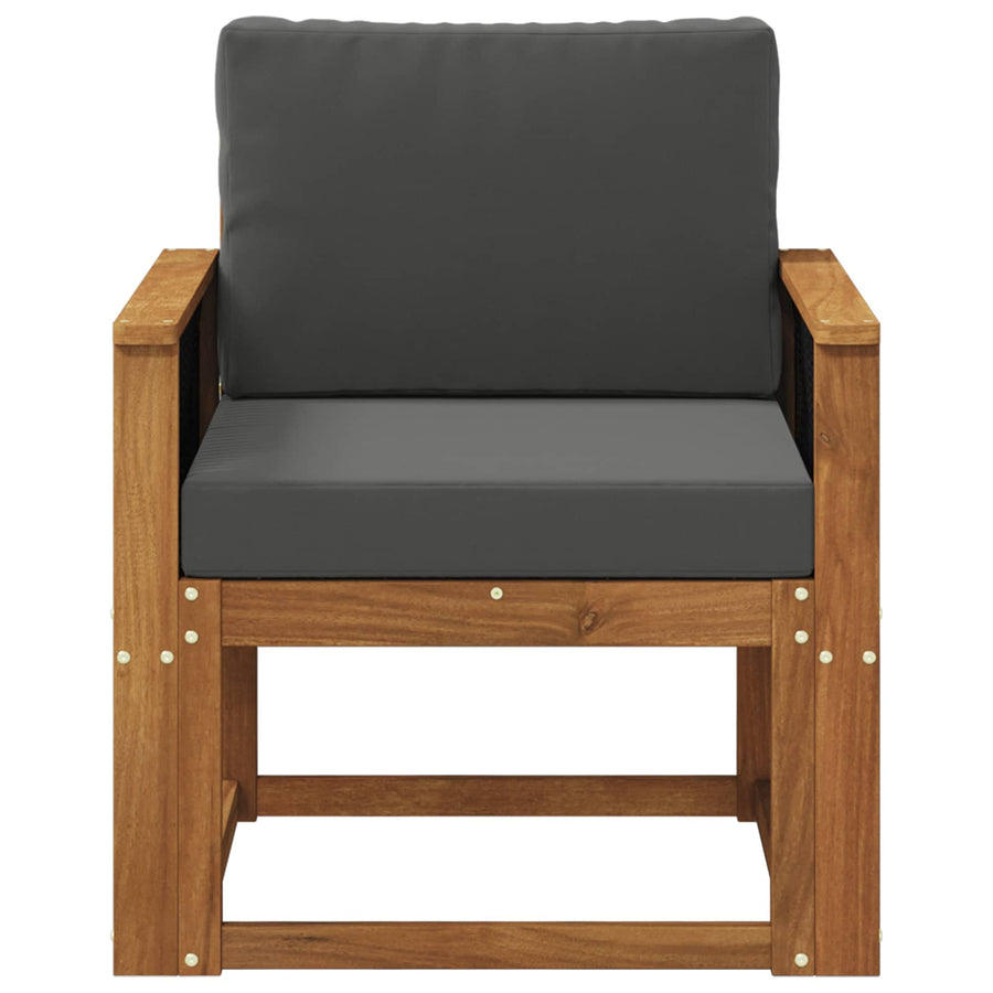 Buiten Midden Sofa Massief Acaciahout Naturel Zwart touw