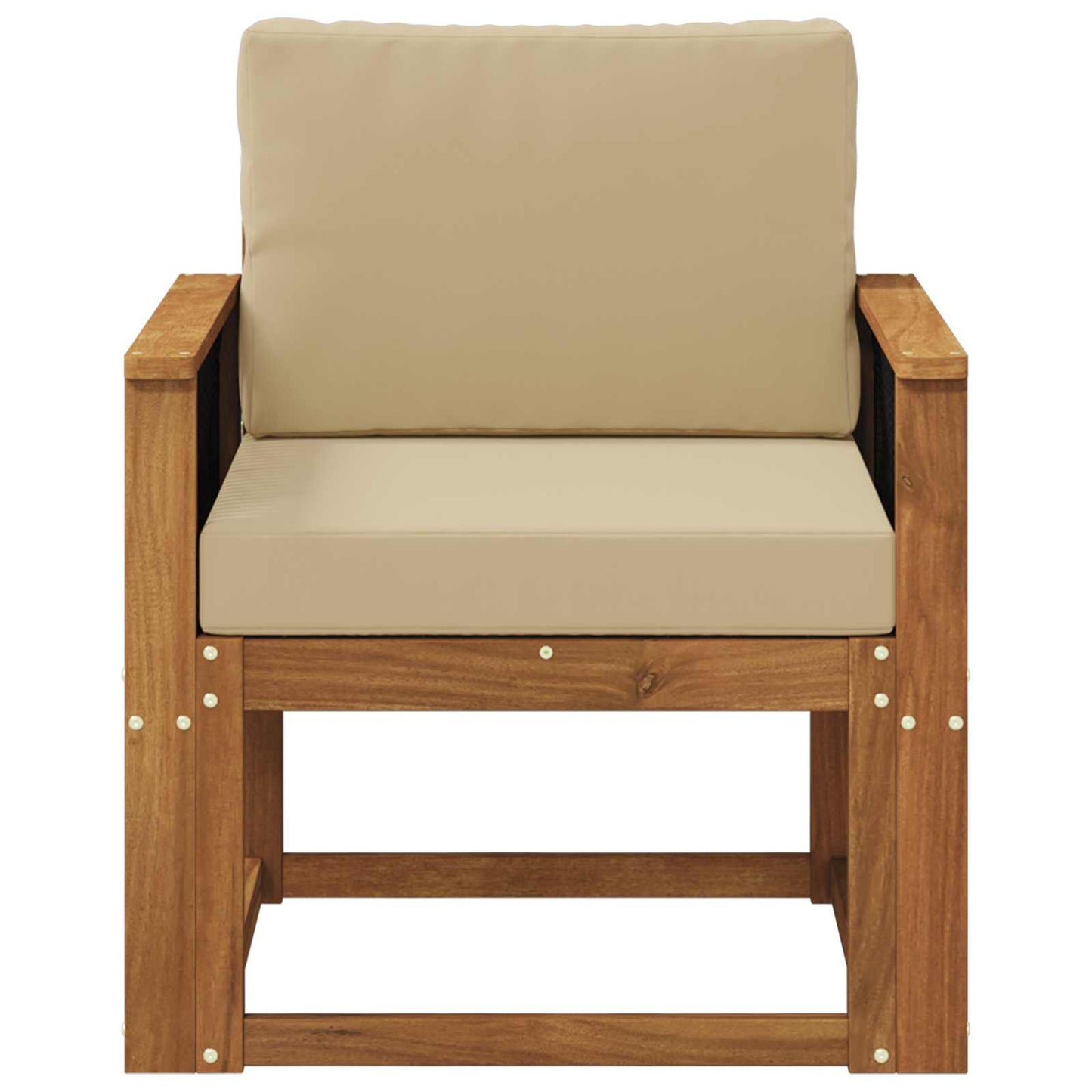 Buiten Midden Sofa Massief Acaciahout Naturel Zwart touw