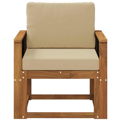 Buiten Midden Sofa Massief Acaciahout Naturel Zwart touw