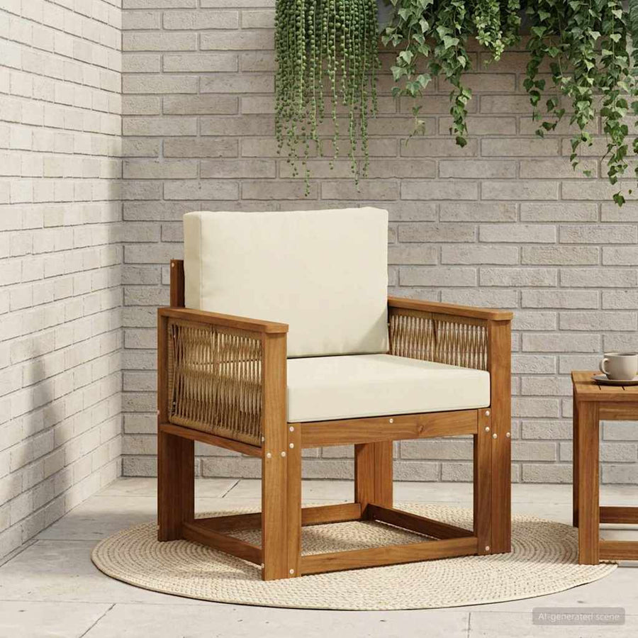Buiten Midden Sofa Massief Acaciahout Naturel Koffie touw